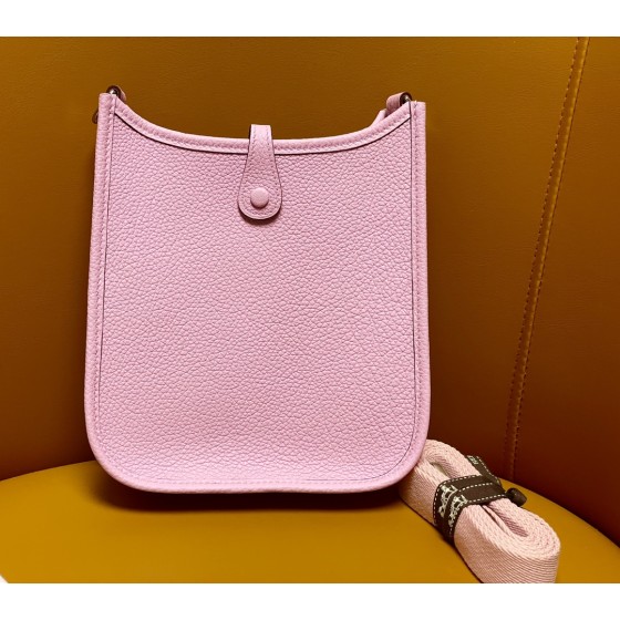 Mini Evelyn pink tc leather silver buckle
